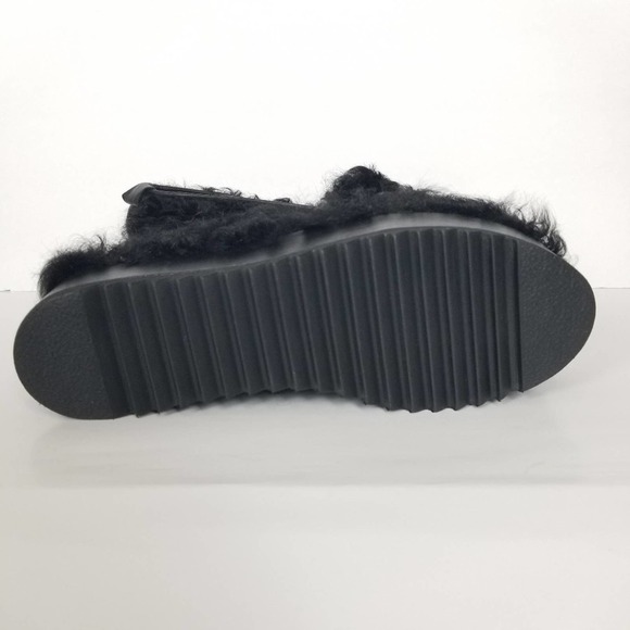 BALDAN mongolian lamb black leather platforms, size 39 - Picture 7 of 8